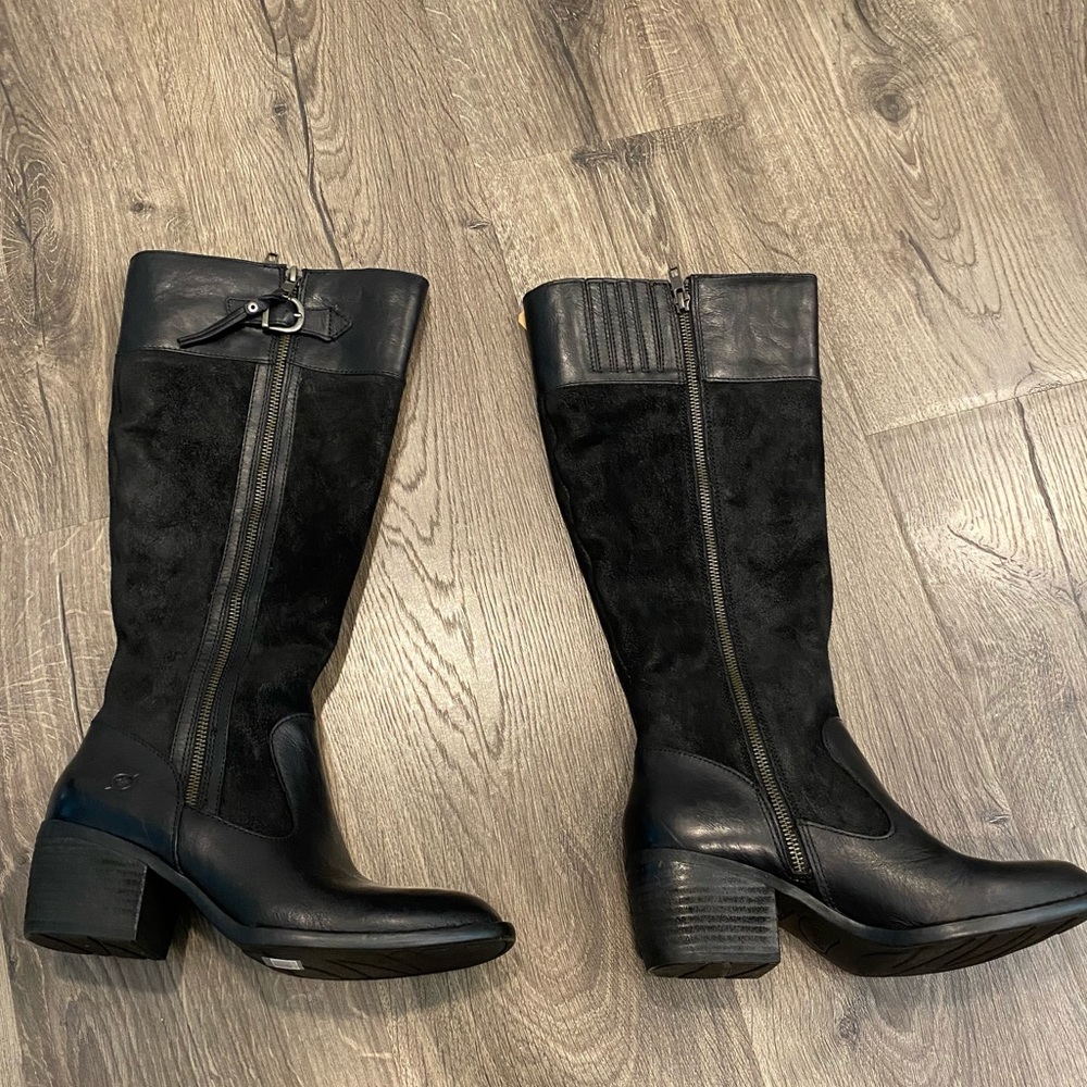 NEW Born Uchee Knee High Black Suede Leather Boots Size 7 - Picture 7 of 8